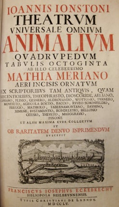 Item #B3605 Theatrum Universale Omnium Animalium Quadrupedum Abulis Octoginta ab Illo Celeberrimo...