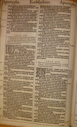 [The Holy Bible, Conteyning the Old Testament, and the New: Newly Translated out of the Originall Tongues: and with the former Translations diligently compared and reuised, by his Majesties speciall Commandement. Appointed to be read in Churches.] “A repetition of former things. / The fifth Booke of Moses, called Deuteronomie.” [KING JAMES BIBLE, “TRUE 1613 EDITION”.]