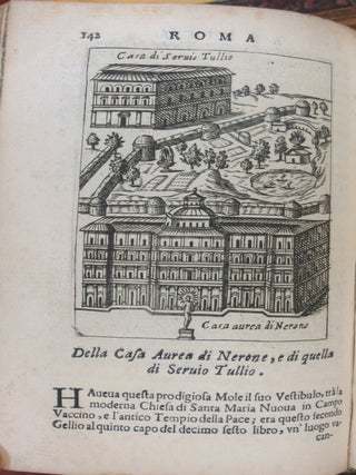 Ritratto di Roma Antica: Formato Nuovamente Con le Auttorità, di Bartolomeo Marliani, del P. Alessandro Donati, di Famiano Nardini, e d’altri celebri Antiquarij, accennati nell’ epistola al Lettore. / Nel quale, si descrimono gli Archi, Aquedotti, Basiliche, Circi, Colonne, Curie, Fori, Librerie, Naumachie, Obelischi, Palazzi, Pitture, Ponti, Statue, Teatri, Anfiteatri, Tempij, Terme, Vie, & altri Edificij Romani. Adornato di moltissime Figure in Rame, di varie Medaglie, e di curiose Notitie Istorische.