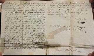 A fine facsimile of a personal letter from Lord Byron to Giovanni Antonio Galignani explaining to Galignani that he is not the author of a book entitled ‘The Vampire’ that was reviewed in Galignani’s monthly publication.