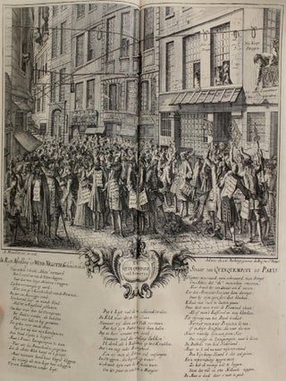 Het Groote Tafereel der Dwaasheid, Vertoonende de opkomft, voortgang en ondergang der Actie, Bubbel en Windnegotie, in Vrankryk, Engeland, en de Nederlanden, gepleegt in den Jaare MDCCXX. Zynde een Verzameling van alle de Conditien en Projecten Van de opgeregte Compagnien van Assurantie, Navigatie, Commercie, &c. in Nederland, zo wel die in gebruik zyn gebragt, als die doorde H. Staten van cenige Provintien zyn verworpen: als meede Konst-Plaaten, Comedien en Gedigten, Door verscheide Liefhebbers uytgegeven, tot beschimpinge dezer verfoeijelyke en bedrieglyke Handel, waar door in dit Jaar, verscheide Familien en Persoonen van Hooge en Lage stand zyn geruineerd, en in haar middelen verdorven, en de opregte Negotie gestremt, zo Vrankryk, Engeland als Nederland.