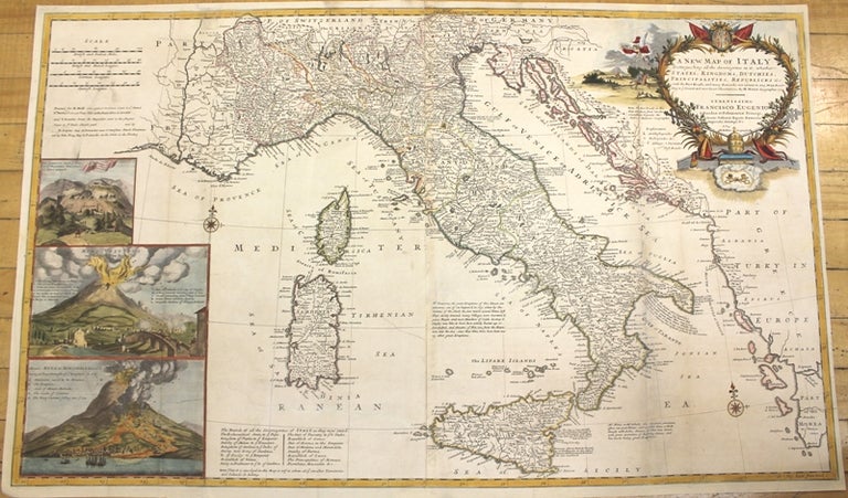 Item #M10145 A New Map of Italy Distinguishing all the Sovereignties in it, whether States, Kingdoms, Dutchies, Principalities, Republicks & c. Hermann Moll.