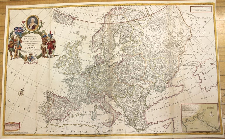 Item #M10147 To Her most Sacred Majesty Carolina Queen of Great Britain, France & Ireland. This Map of Europe According to the Newest and most Exact Observations is most Humbly Dedicated by your Majesties most Obedient Servant. Hermann Moll.