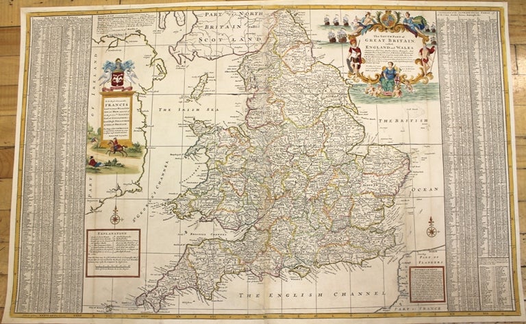 Item #M10155 The South Part of Great Britain called England and Wales. Containing all ye Cities, Market Towns, Boroughs and whatever Places have the Election of Members of Parliament, with ye names of ye Rivers, Seaports, Sands, Hills, Moors, Forests &c. Hermann Moll.