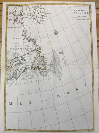 Carte Nouvelle De L'Amerique Angloise Contenant La Virginie, Mary-Land, Caroline, Pensylvania, Nouvelle Iorck, N. Iarsey, N.France, Et Les Terres Nouvellement Decouerte