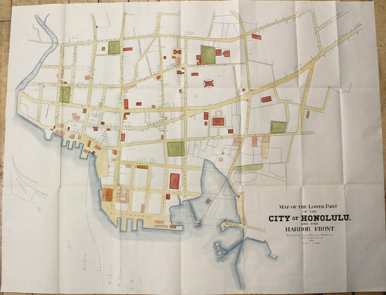 Item #M10252 Map of the Lower Part of the City of Honolulu, and the Harbor Front. A B. Loebenstein.