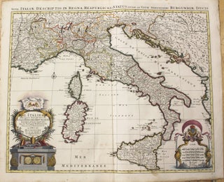 Item #M10280 Nova Italiae Des Descriptio, In Regna, Respublicas.../L'Italie Distinguee Suivant...