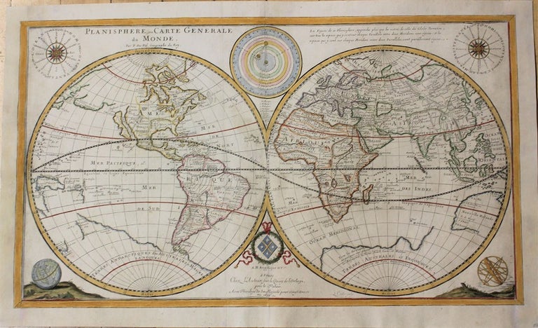 Item #M10283 Planisphere ou Carte Generale du Monde. Pierre Du Val.