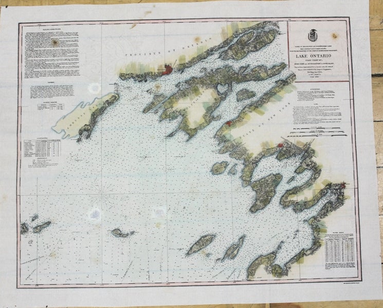 Item #M10333 Lake Ontario Coast Chart No.1(Greater Kingston & Vicinity). Major C. B. Comstock.