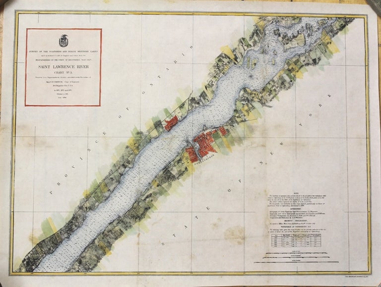 Item #M10390 Saint Lawrence River Chart No.3 Survey of the Northern and North Western Lakes [City of Prescott & vicinity on St. Lawrence River]. Major C. B. Comstock.