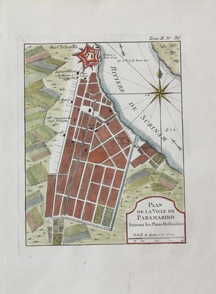 Item #M10434 Plan De La Ville De Paramaribo Suivant les Plans Hollandois. Jacques-Nicolas Bellin