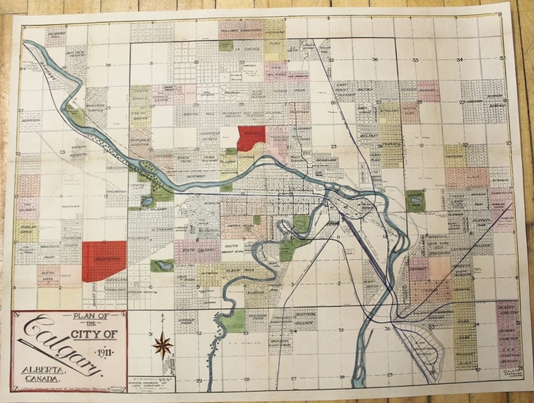 Item #M10449 Plan of the City of Calgary. Alberta, Canada. B F. Mitchell.