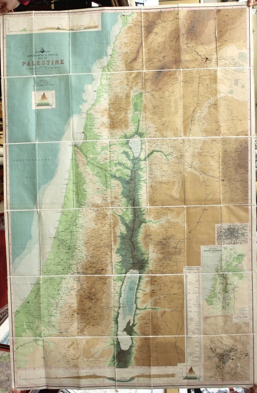 Item #M10485 Topographical and Physical Map of Palestine. J G. Bartholomew, George Adam Smith.