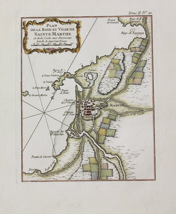 Item #M10519 Plan De La Baye Et Ville De Sainte Marthe et de la Coste aux Environs. J. N. Bellin.