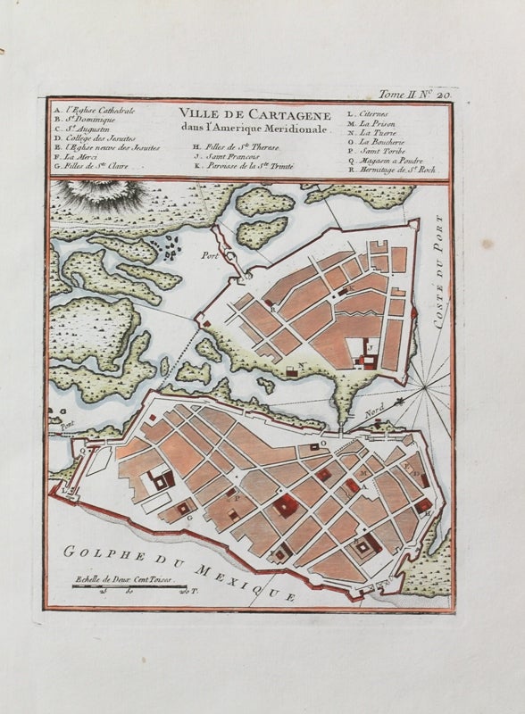 Item #M10528 Ville De Cartagene dans l'Amerique Meridionale. J. N. Bellin.