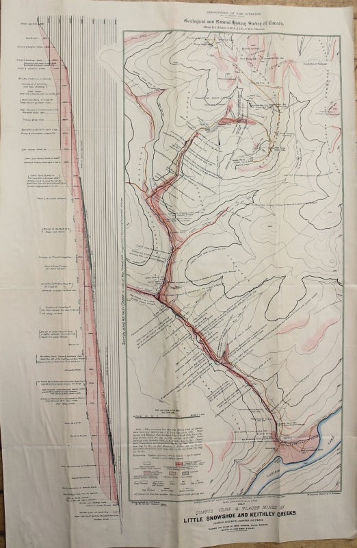 Item #M10550 Quartz Veins & Placer Mines of Little Snowshoe and Keithley Creeks Cariboo District, British Columbia. Alfred R. C. Selwyn, Amos Bowman, James McEvoy.