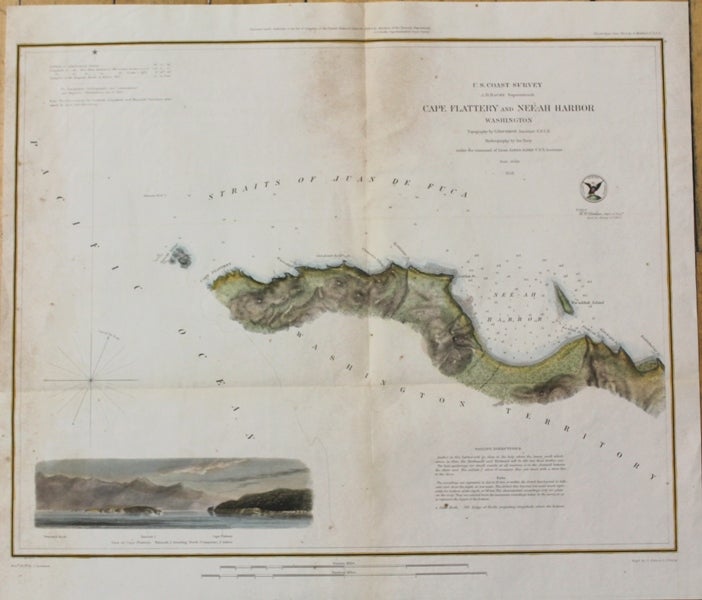 Item #M10598 Cape Flattery and Nee-Ah Harbor Washington. A D. Bache, James Alden, G Davidson.