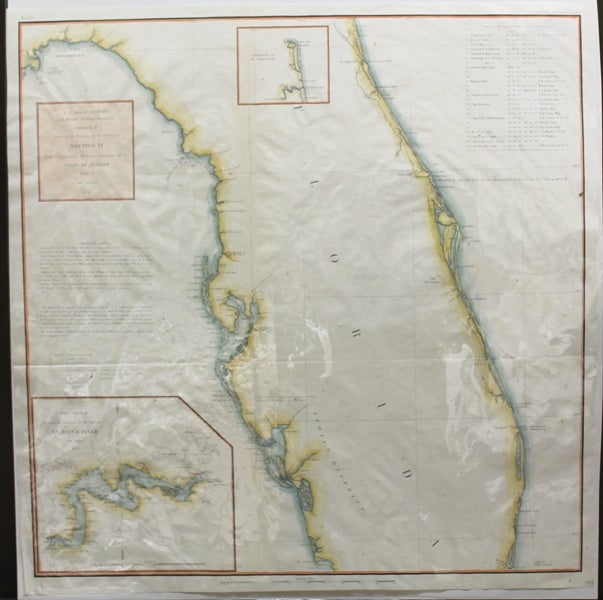 Item #M10619 Sketch F Showing the Progress of the Survey in Section VI With a General Reconnoissance of the Coast of Florida 1848-56. A D. Bache.