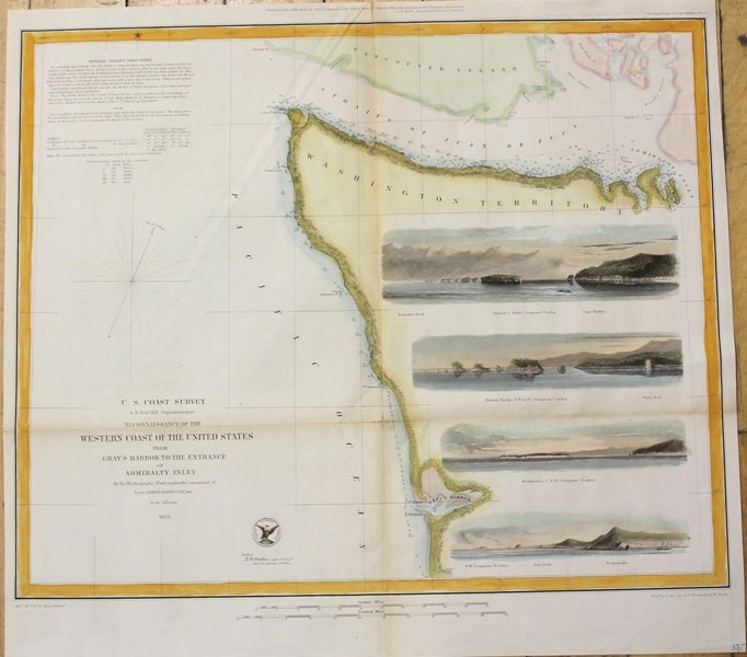 Item #M10620 Reconnaissance of the Western Coast of the United States from Gray's Harbor to the Entrance of Admiralty Inlet. A D. Bache, James Alden.
