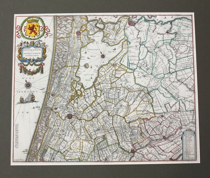 Map of Rhineland and Amstelland, the central part of Holland