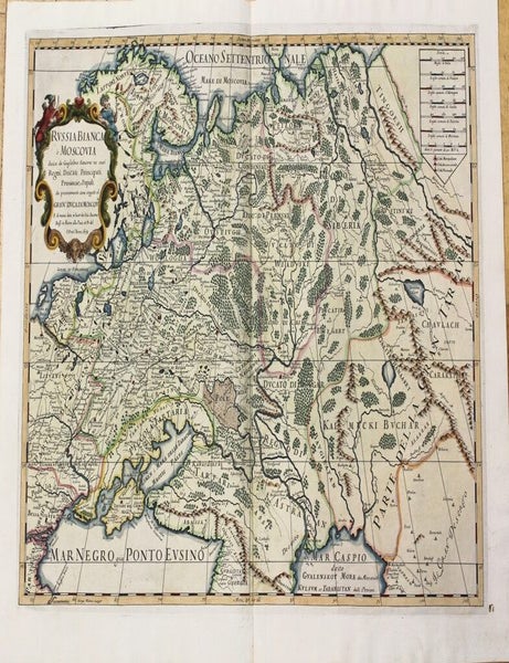 Item #M10638 Russia Bianca o Moscovia diuisa da Guglielmo Sansone ne suoi Regni, Ducati, Principati, Prouincie, e Popoli, Presentemente Sono Soggetti al Gran Duca Di Moscovia. Giamcomo Giovanni Rossi.