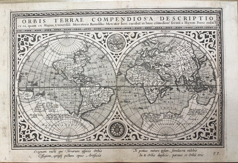 Item #M10653 Orbis Terrae Compendiosa Descriptio ex ea, quam ex Magna Universali Mercatoris Rumoldus. Rumold Mercator, Girolamo Porro, Abraham Goos.