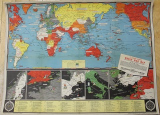 Item #M10744 New Dated Events World War Map Showing All War Areas in Relation to the Americas The...