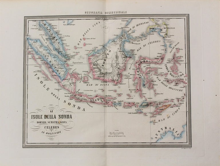 Item #M10754 Le Isole Della Sonda Borneo, Sumatra, Giava Celebes E Le Molucche. Francesco Marmocchi, G. Bonatti.