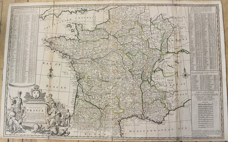 Item #M10808 A New and Exact Map of France. Dividid into all its Provinces and Acquisions, according to the Newest Observations. Hermann Moll.