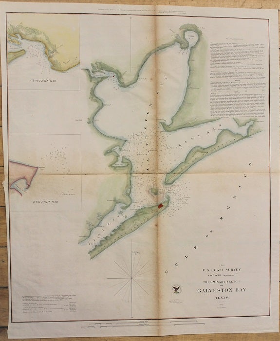 Item #M10831 No.2 U.S. Coast Survey Preliminary Sketch of Galveston Bay Texas. D. Bache A.
