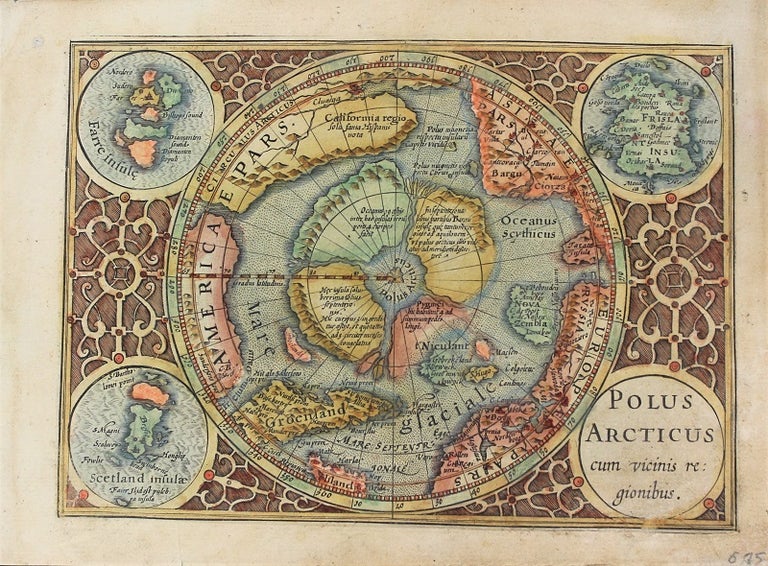 Item #M10852 Polus Arcticus Cum Vicinis Regionibus. Gerhard Mercator, Iodocus Hondius.
