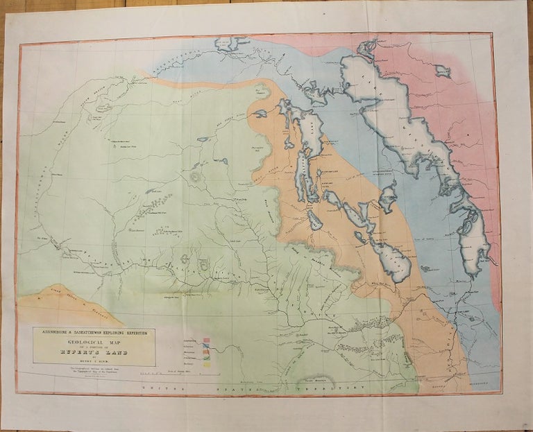 Item #M10882 Assinniboine & Saskatchewan Exploring Expedition. Geological Map of A Portion of Rupert's Land. Henry Y. Hind.
