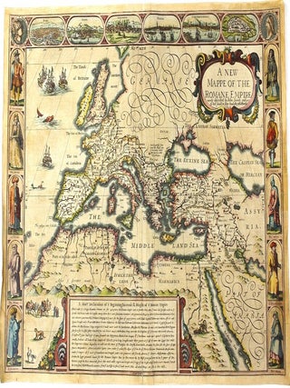 Item #M10992 A New Mappe of the Romane Empire newly described by John Speede and are to bee sould...