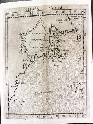 Item #M11018 Tierra Nveva.Title on verso: Tiera Nveva, De Los Bacalaos Tavola Prima Del Mondo...