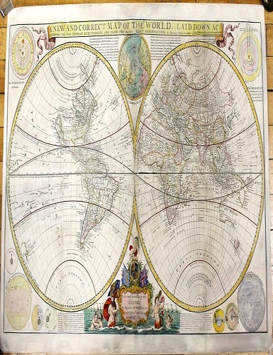 Item #M11019 A New and Correct Map of the World, Laid Down According to the Newest Discoveries, and from the Most Exact Observations. Herman Moll.