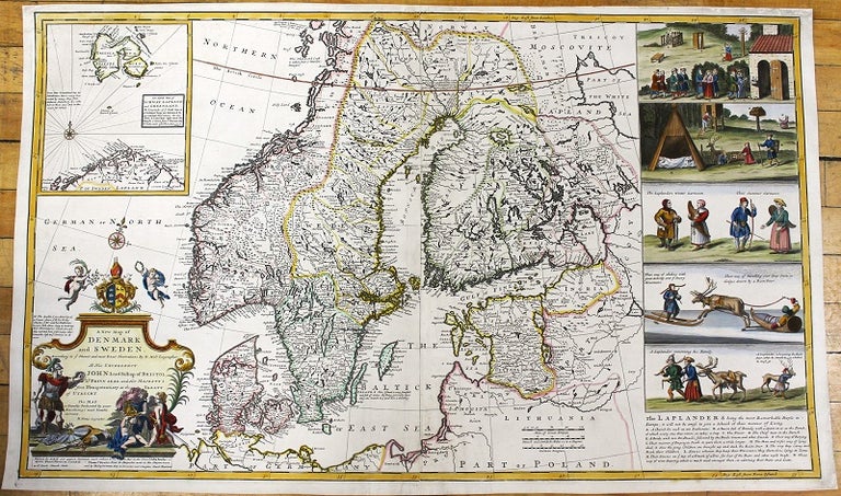 Item #M11029 A New Map of Denmark and Sweden. According to ye Newest & most Exact Observations...To His Excellency Lord Bishop of Bristol Ld. Privy Seal & Her Majestys Plenipotentiary. Herman Moll.