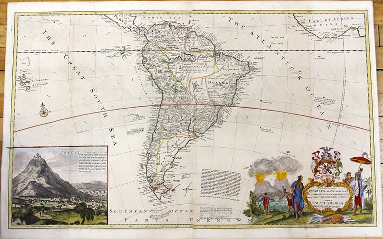 Item #M11030 To the Right Honorable Charles Earl of Sunderland, and Baron Spencer of Wormleighton ... this Map of South America, According to the Newest and Most Exact Observations is Most Humbly Dedicated. Herman Moll.