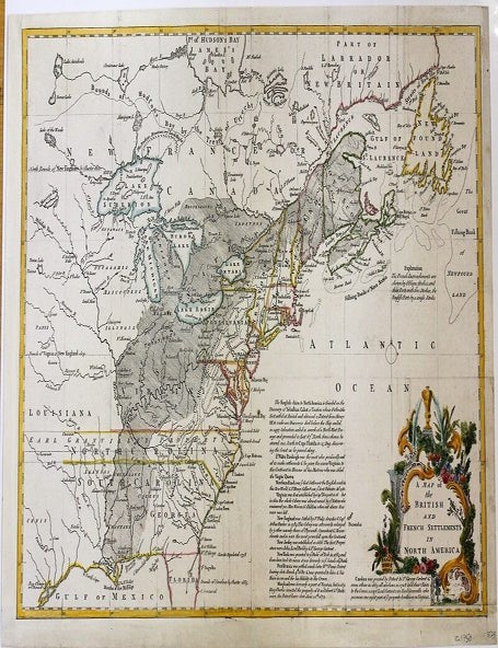 Item #M11107 A Map of the British and French Settlements in North America. John Lodge.