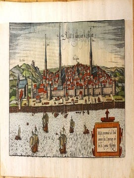 Item #M11196 Riga, Percommode ad Dunaamneem Sita, Em. Georg Braun, Franz Hogenberg