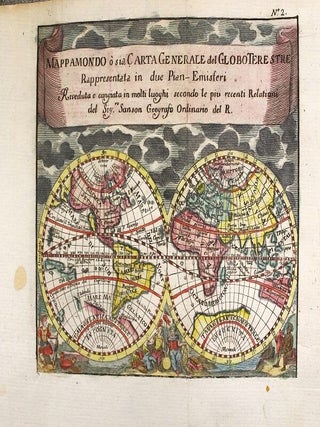 Item #M11198 Mappa Mondo o sia Carta Generale del Globo Terestre. Nicolas Sanson