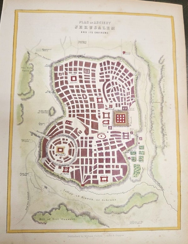 Item #M11288 Plan of Ancient Jerusalem and its Environs. William Collins.