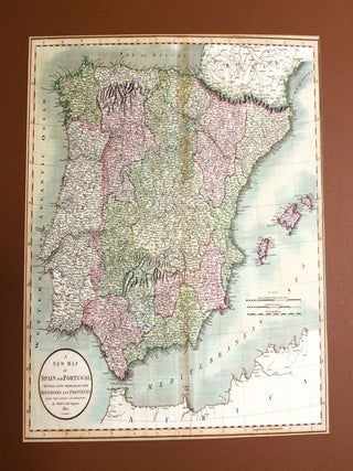Item #M11295 A New Map of Spain and Portugal, Divided into Their Respective Kingdoms and...