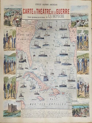 Conflit Hispano AmericainCarte Du Theatre De La Guerre Dressee Specialement pour les...