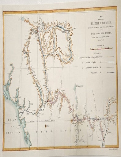 Item #M11404 Map of a Portion of British Columbia compiled from the Surveys & Explorations of the Royal Navy & Royal Engineers at the Camp New Westminster Nov. 24th, 1859. John Arrowsmith.