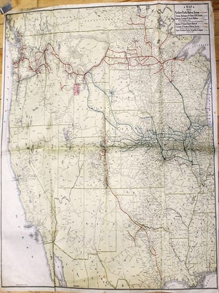 Map Showing Northern Pacific Railway System Chicago, Burlington & Quincy...