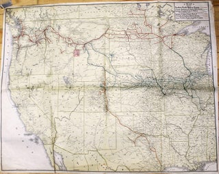 Item #M11413 Map Showing Northern Pacific Railway System Chicago, Burlington &...