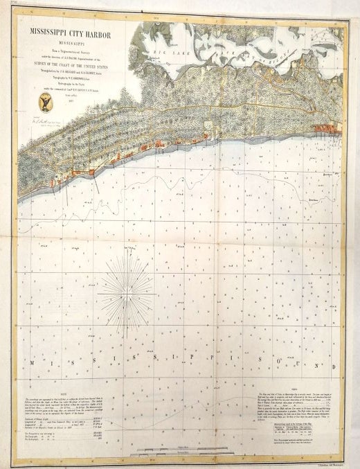 Item #M11427 Mississippi City Harbor Mississippi. A D. Bache, J E. Hilgard, S A. Gilbert.