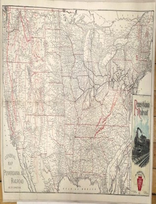 Item #M11428 General Map of the Pennsylvania Railroad and its Connection. J B. Hutchinson, J R. Wood.