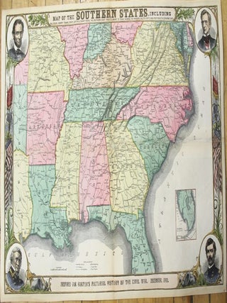 Map of the Southern States, Including Rail Roads, County Towns, State Capitals, County Roads, The...