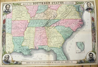 Item #M1152 Map of the Southern States, Including Rail Roads, County Towns, State Capitals,...